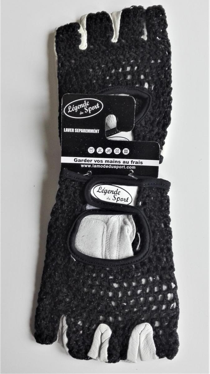 leather crochet cycling gloves