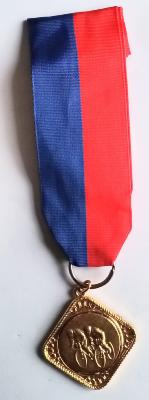 MEDAILLE ruban épingle veston 4 cm bleu/rouge