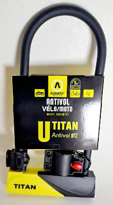 Antivol AUVRAY U Titan 165x320 diamètre 12mm 2 clés