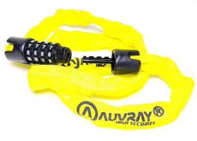 Antivol AUVRAY C-bloc 120 cm diamètre 5mm Cadenas à chiffres Jaune 