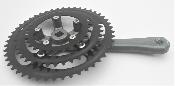 SUNTOUR SAKAE  CRANKSET ARM 170 mm + 3 CHAINRINGS -  48/38/28  - Manivelle Droite + 3 Plateaux