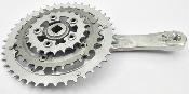 CM  CRANKSET ARM 175 mm + 3 CHAINRINGS - 42/32/22 T  - Manivelle Droite + 3 Plateaux